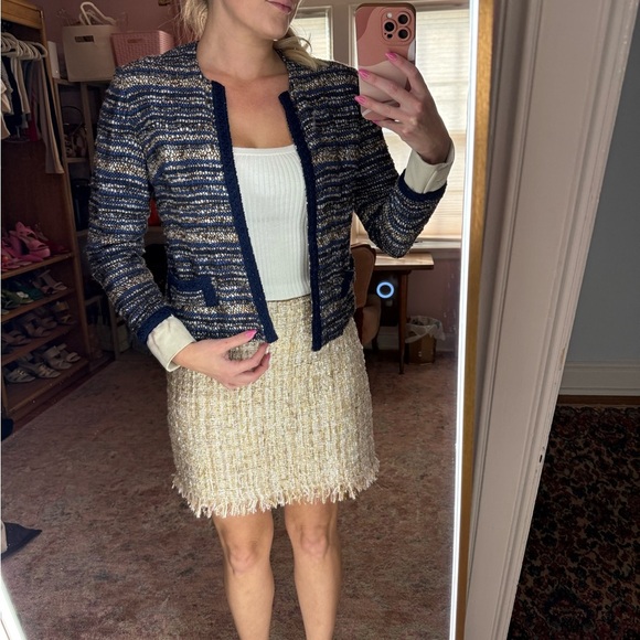 SHEIN Cream Tweed Skirt - Picture 9 of 11